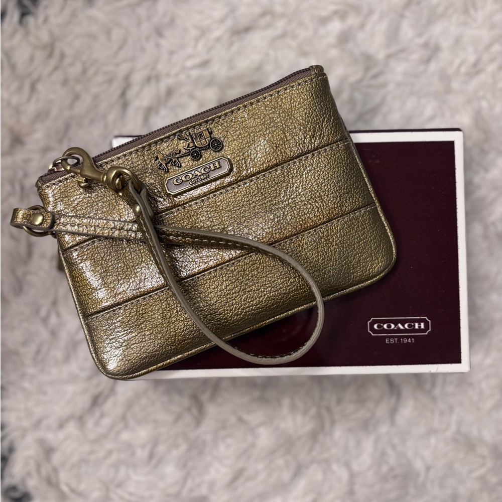 Coach Metallic Gold Wristlet